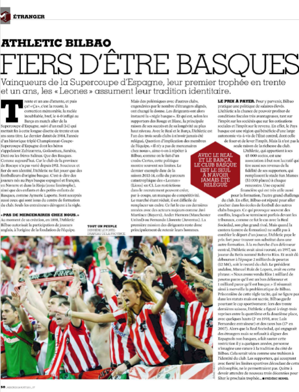 Athletic Bilbao : Fiers d'être Basques (Frédéric Hermel, France Football)
